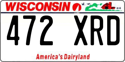 WI license plate 472XRD