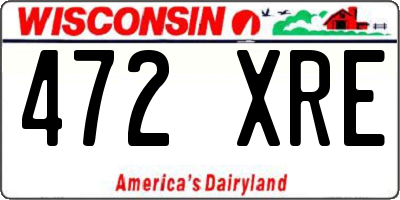 WI license plate 472XRE
