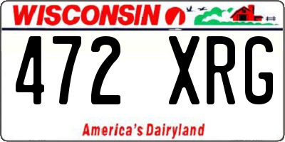 WI license plate 472XRG