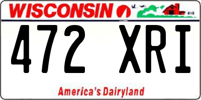 WI license plate 472XRI