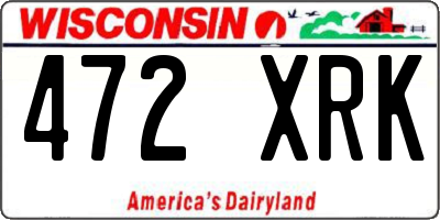 WI license plate 472XRK