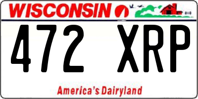 WI license plate 472XRP