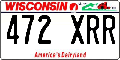 WI license plate 472XRR