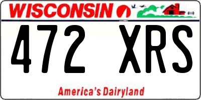 WI license plate 472XRS