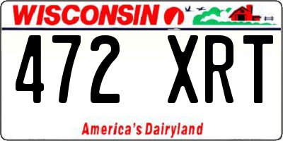 WI license plate 472XRT