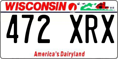 WI license plate 472XRX