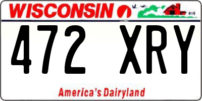 WI license plate 472XRY