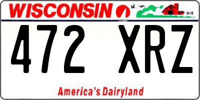 WI license plate 472XRZ