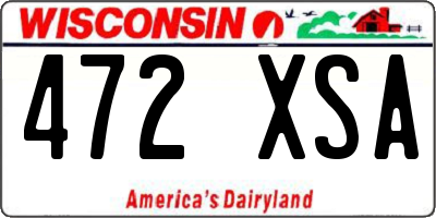 WI license plate 472XSA