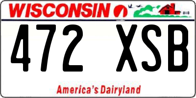 WI license plate 472XSB