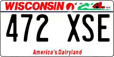 WI license plate 472XSE