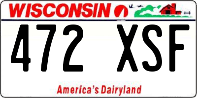 WI license plate 472XSF