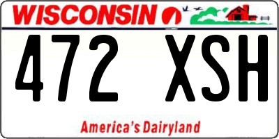 WI license plate 472XSH