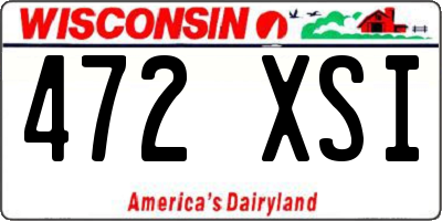 WI license plate 472XSI