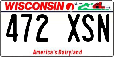WI license plate 472XSN