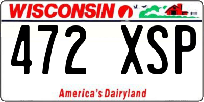 WI license plate 472XSP