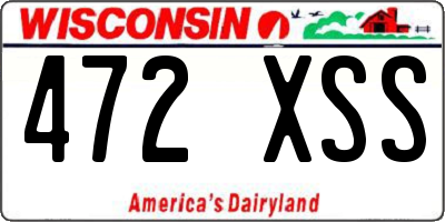 WI license plate 472XSS
