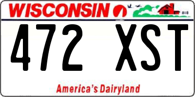 WI license plate 472XST