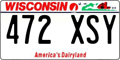 WI license plate 472XSY