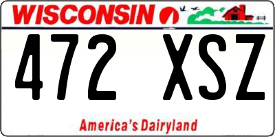WI license plate 472XSZ