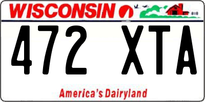 WI license plate 472XTA