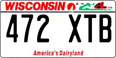 WI license plate 472XTB
