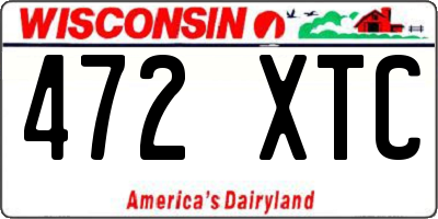 WI license plate 472XTC