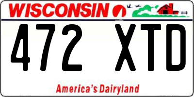 WI license plate 472XTD