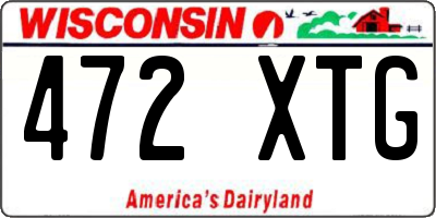 WI license plate 472XTG