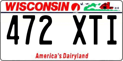 WI license plate 472XTI