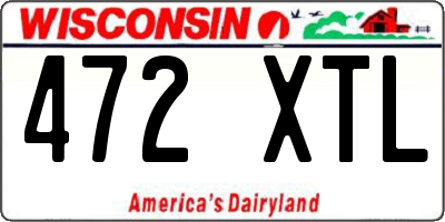 WI license plate 472XTL