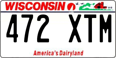 WI license plate 472XTM