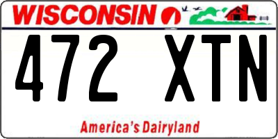 WI license plate 472XTN