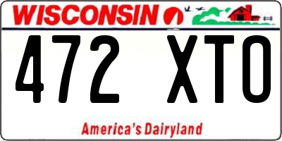 WI license plate 472XTO