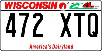 WI license plate 472XTQ
