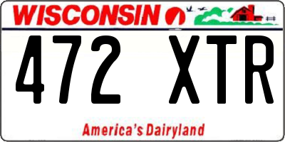 WI license plate 472XTR