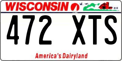 WI license plate 472XTS
