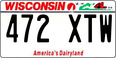 WI license plate 472XTW