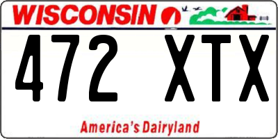 WI license plate 472XTX