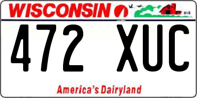 WI license plate 472XUC