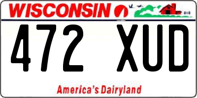 WI license plate 472XUD