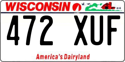WI license plate 472XUF