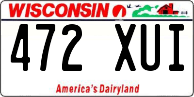 WI license plate 472XUI
