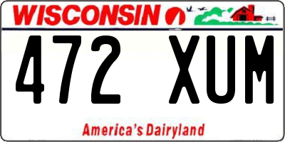 WI license plate 472XUM