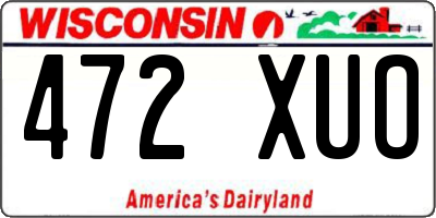 WI license plate 472XUO
