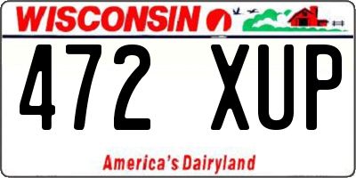 WI license plate 472XUP