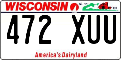 WI license plate 472XUU