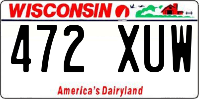 WI license plate 472XUW