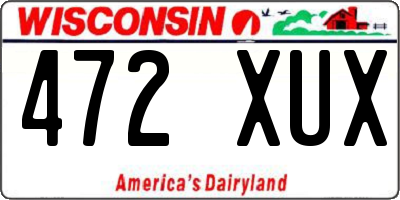 WI license plate 472XUX