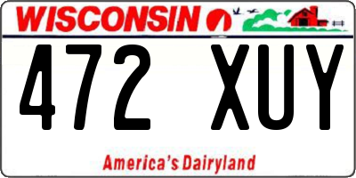 WI license plate 472XUY